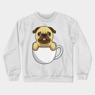 Pug with Cup of Coffee Crewneck Sweatshirt